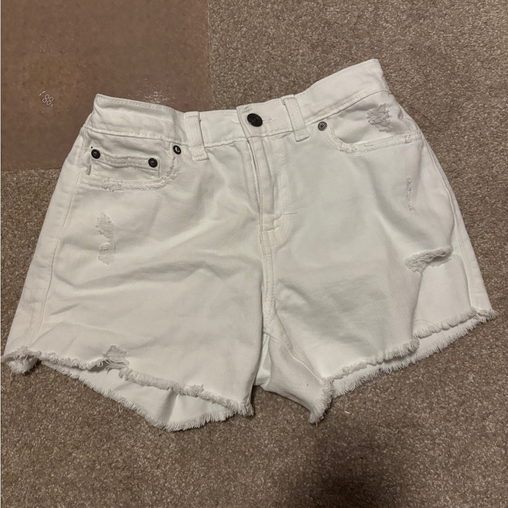 White Distressed Women Shorts